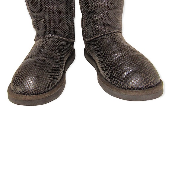 Ugg Australia Classic Tall Snake Print Size 6 Chocolate Brown Sheepskin 5864 - Picture 7 of 12
